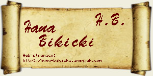 Hana Bikicki vizit kartica